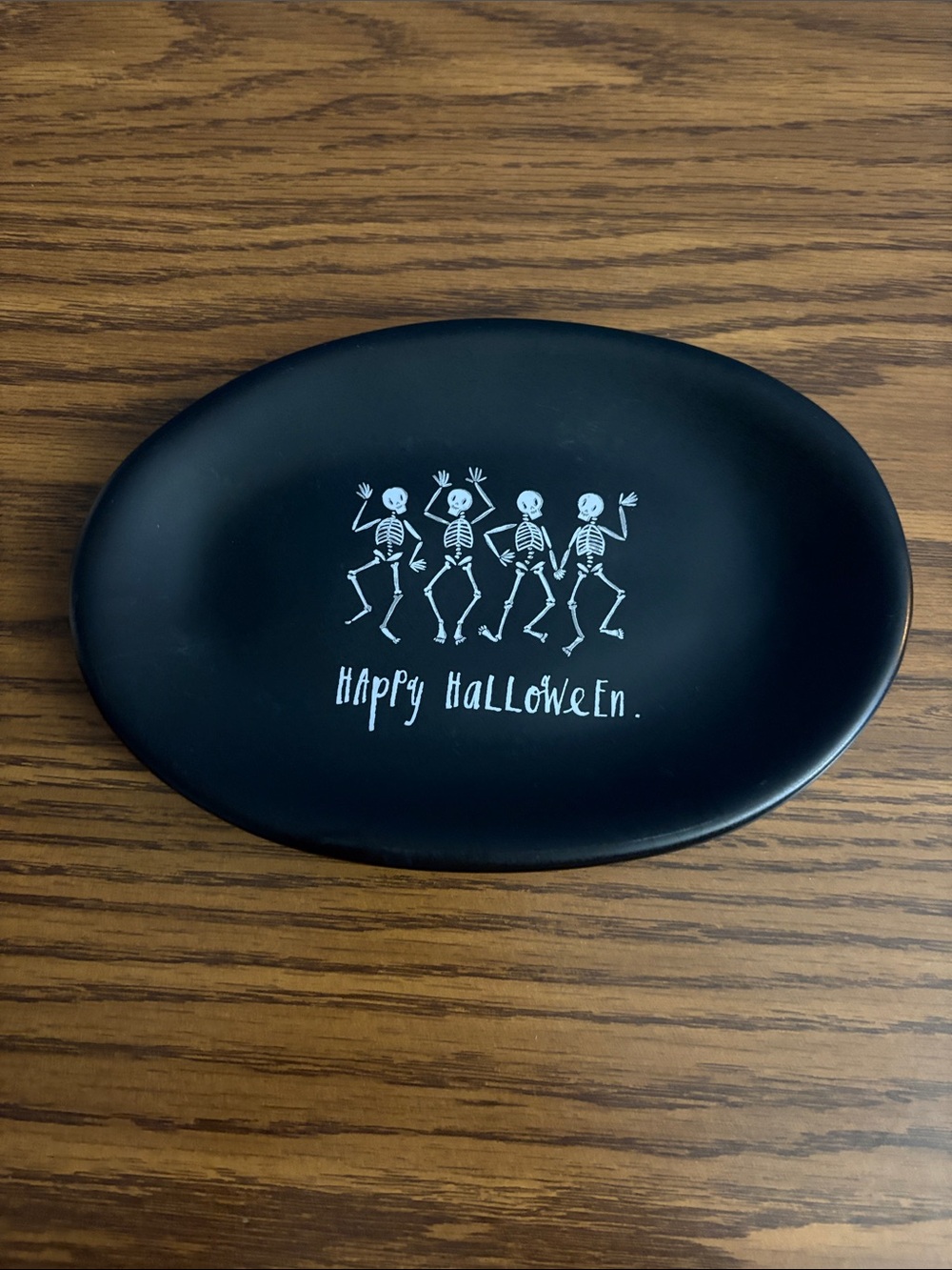 Black Halloween Skeleton Serving Tray Rae Dunn